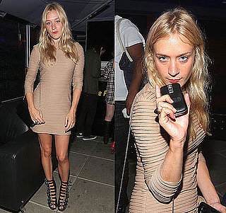 Chloe Sevigny Attends the BlackBerry Tour Launch Party in NYC in Nude Dress and Buckle Shoes