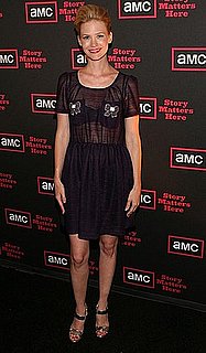 January Jones Attends AMC Party Wearing a Sheer LBD With Bows