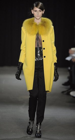 Thakoon's Vibrant Yellow Fur-Trimmed Coat
