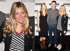 Sienna Miller Wears Striped Tank and Ivory Oxfords to Broadway