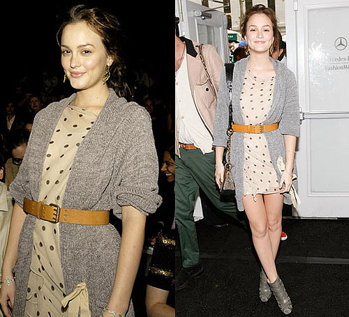 Photo of Leighton Meester in Polka-Dot Dress at New York Fashion Week