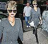 Photo of Rihanna in Gray Dress and Stella McCartney Boots in NYC