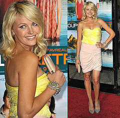 Malin Akerman Attends Premiere of Couples Retreat Wearing Yellow and Nude Thakoon Dress Malin Akerman Attends Premiere of Couples Retreat Wearing Yellow and Nude Thakoon Dress