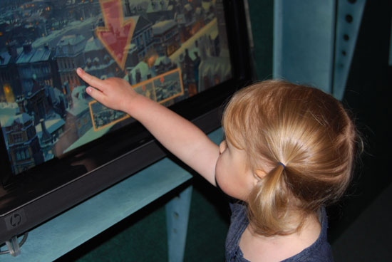Using the Touchscreen to Zoom in on the Town Using the Touchscreen to Zoom in on the Town