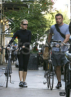 Naomi Watts and Liev Schreiber Riding Bikes in NYC