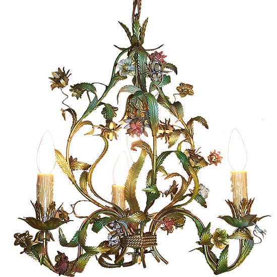 This French Midcentury Chandelier ($1,885) embodies the same floral femininity in a similar palette.
This French Midcentury Chandelier ($1,885) embodies the same floral femininity in a similar palette.