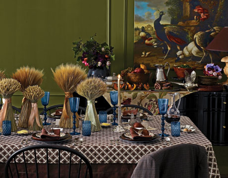 Use sheaves of wheat, displayed in multiple vases, for a gorgeous harvest table.
Source
Use sheaves of wheat, displayed in multiple vases, for a gorgeous harvest table.
Source