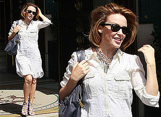 Photos of Kylie Minogue With New Hair Cut in Paris