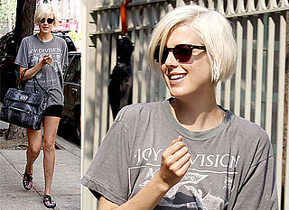 Photos Of Agyness Deyn Out In New York City In Joy Division Shirt - Get The Look!