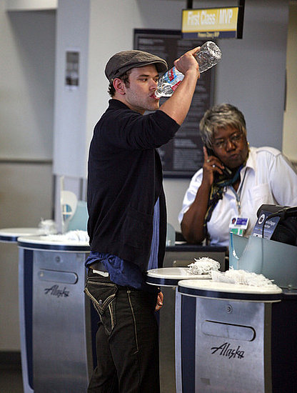 Kellan quench his thirst at LAX