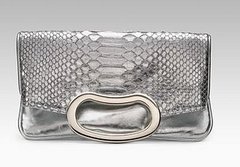The Look For Less: Jalda Metallic Python Bean Clutch 