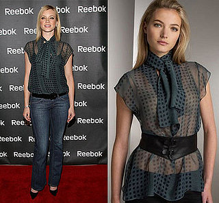 Found! Amy Smart's Sheer Polka Dot Blouse