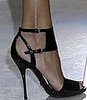 The Look For Less: Gucci Black Patent Sandals 
