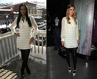 Nicky Hilton and Sanaa Lathan in Jenny Han Mini Tuxedo Dress