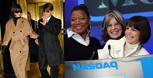 Katie Holmes, Queen Latifah, and Diane Keaton at NASDAQ