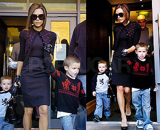 Victoria Beckham in Manchester With Romeo Beckham and Cruz Beckham