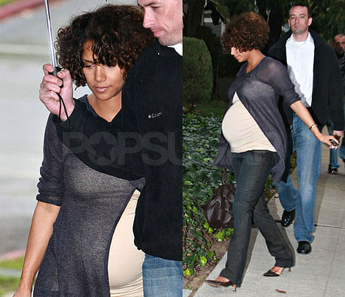 Halle Goes Curly Sue While Waiting For Baby