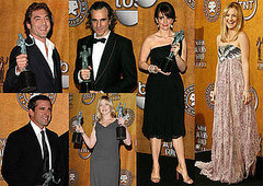Actors Show Off Their Actors at SAGs Press Room Party Actors Show Off Their Actors at SAGs Press Room Party