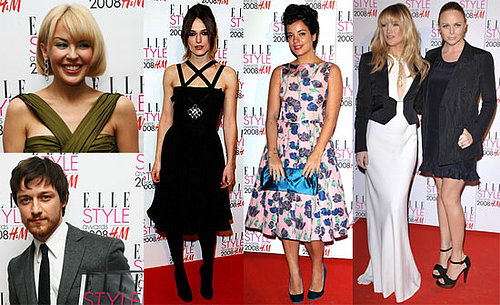 Kate Hudson, Lily Allen, Agyness Deyn at the Elle UK Style Awards in London on February 12, 2008
