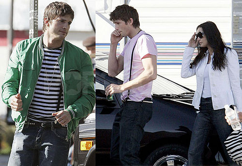 Ashton Kutcher and Demi Moore on the set of Spread in LA 2008-03-04 16:00:52