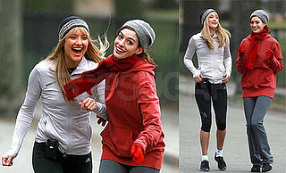Kate Hudson and Anne Hathaway Filming Bride Wars 2008-03-31 17:00:00