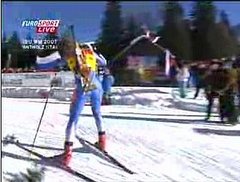 Biathlons Combine Cross-Country Skiing and Riflery