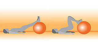 Lying Hamstring Curl on Exercise Ball