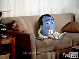 M&M Licks Itself in Television Commercial