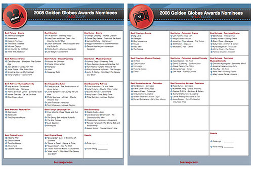 Print and Share our Golden Globes Ballots!