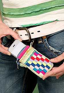 Free People's Embroidered Checkerboard Touch/iPhone Holder