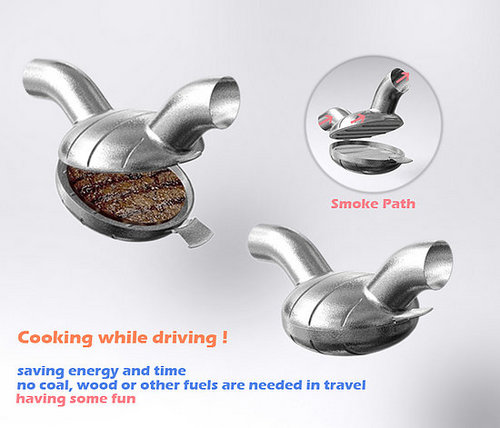 Exhaust Burger Uses Your Exhaust Pipe to Cook a Burger