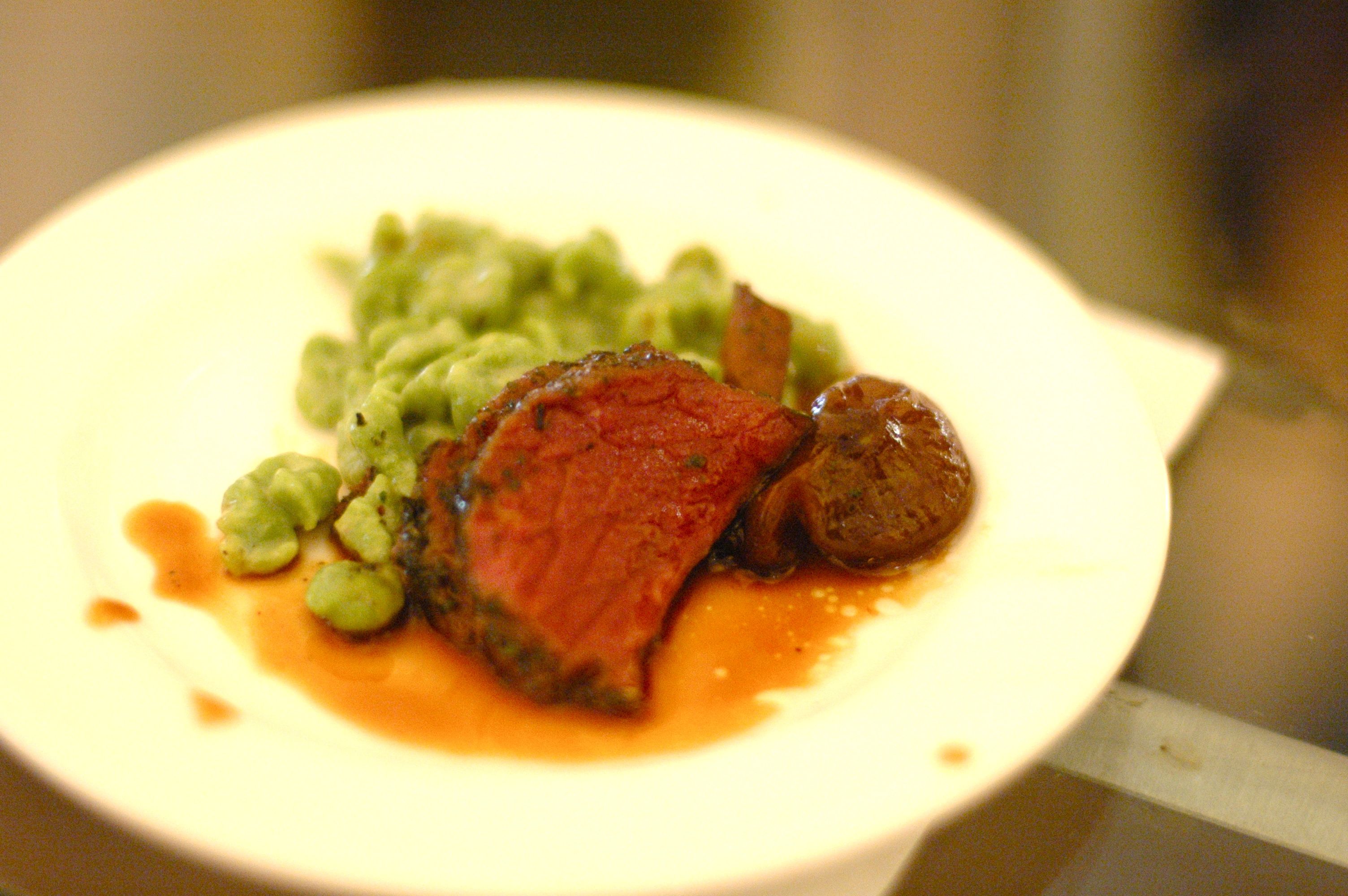Roast bison loin, Cioppolini onions and Herbed Spätzle courtesy of Gary Danko Roast bison loin, Cioppolini onions and Herbed Spätzle courtesy of Gary Danko