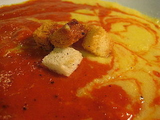 Soup's On: Corn and Roasted Red Pepper Rainbow Soup