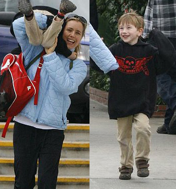 Téa Leoni and son Kyd Miller Téa Leoni and son Kyd Miller
