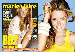 Jennifer Hawkins without makeup in Marie Claire