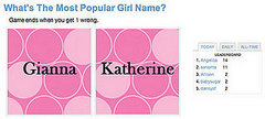 Play Our Which Girl's Name Is More Popular? Game! Play Our Which Girl's Name Is More Popular? Game!