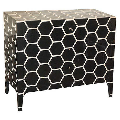 Crave Worthy: Black and White Lacquered Bone Chest
