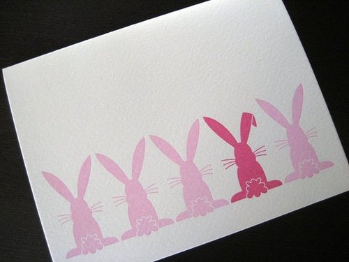 The Card Shop: Hippity Hop Letterpress Bunny Card