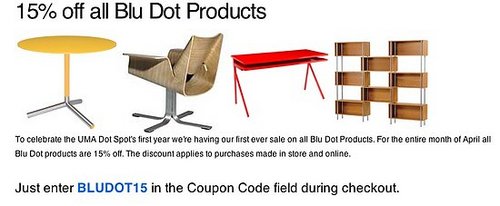 Sale Alert: UMA Blu Dot Sale