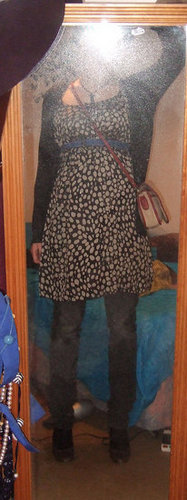 More layering! dress over jeans