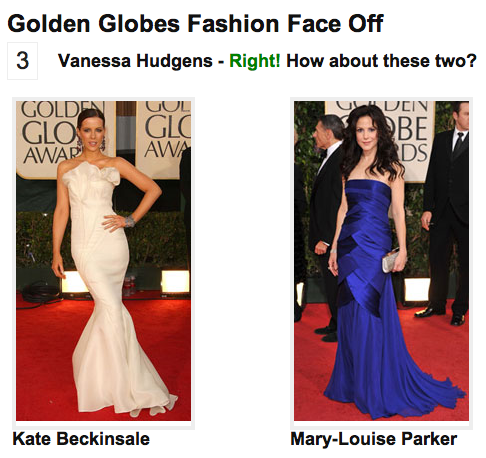 Play Our Golden Globes Fashion Faceoff!