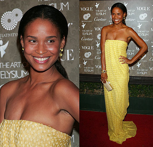 Joy Bryant in a Yellow Missoni Maxi Dress at the The Art of Elysium Gala