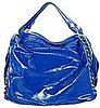 The Look For Less: Elisa Atheniense Patent Blue Handbag 