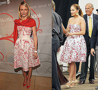 Who Wore It Better? Strapless Floral Oscar de la Renta Dress 