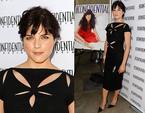 Selma Blair Celebrates Her Los Angeles Confidential Magazine Cover in a Black Cutout Dress