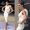 Victoria Beckham Signs Her New Fragrance Signature in a White Giambattista Valli Dress
