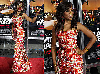 Kerry Washington at the Premiere of Lakeview Terrace in Oscar de la Renta