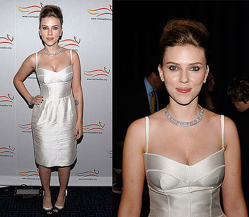 Scarlett Johansson in an Ivory Dolce & Gabbanna Dress at the A Funny Thing Happened on the Way to Cure Parkinson's Benefit