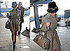 Victoria Beckham Leaves Heathrow Airport in a Trench Coat, Fedora, and Hermes Birkin Bag