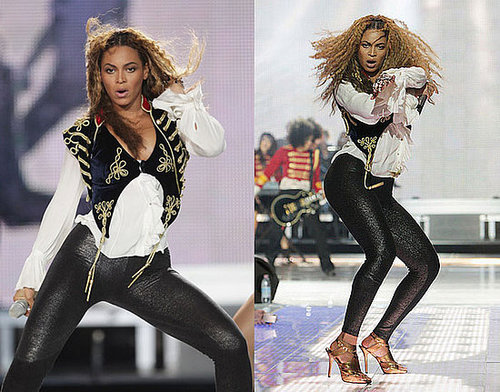 Beyonce Knowles Performs in Alexander McQueen Velvet Waistcoat at 2008 World Music Awards